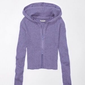 AE Cropped Zip-Up Sweater
